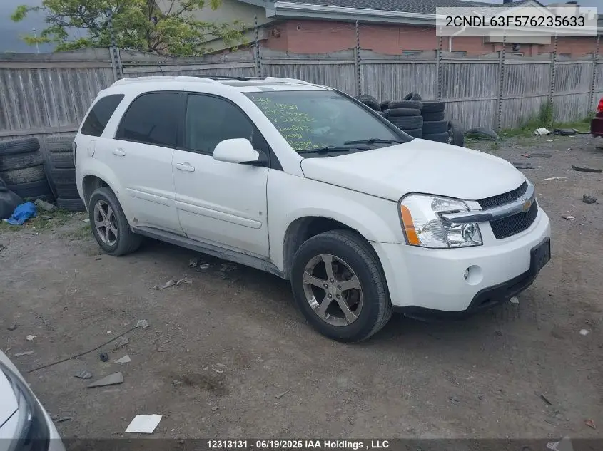 2007 Chevrolet Equinox Lt VIN: 2CNDL63F576235633 Lot: 12313131