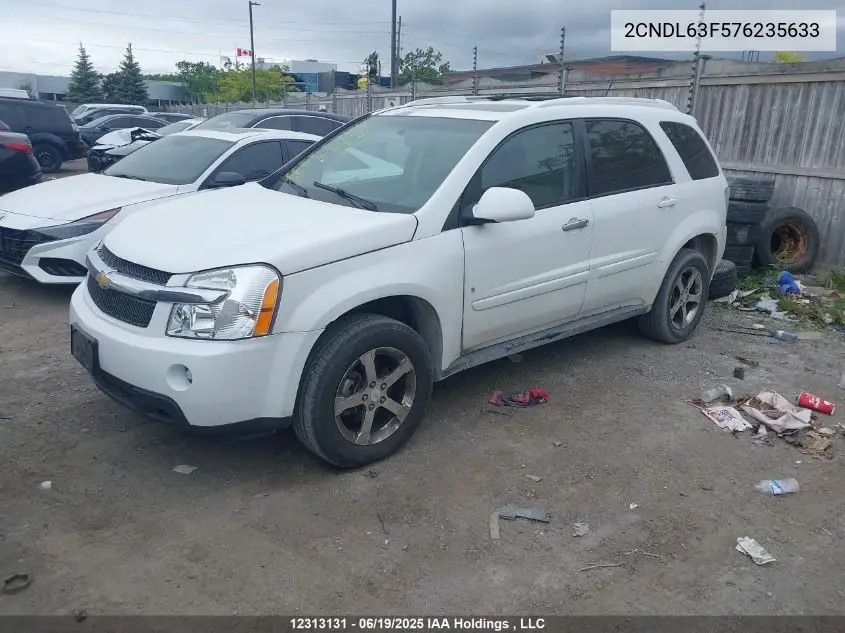 2007 Chevrolet Equinox Lt VIN: 2CNDL63F576235633 Lot: 12313131