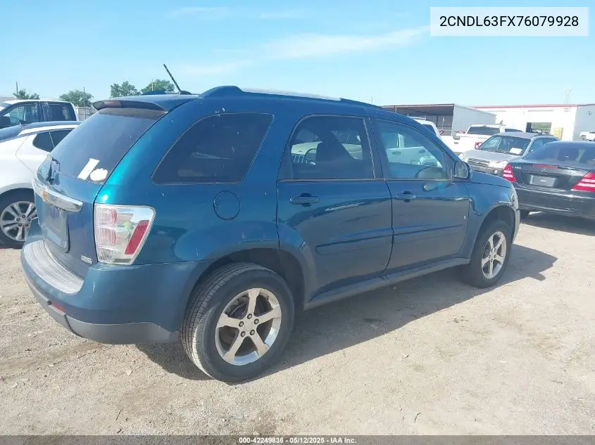 2007 Chevrolet Equinox Lt VIN: 2CNDL63FX76079928 Lot: 42249836