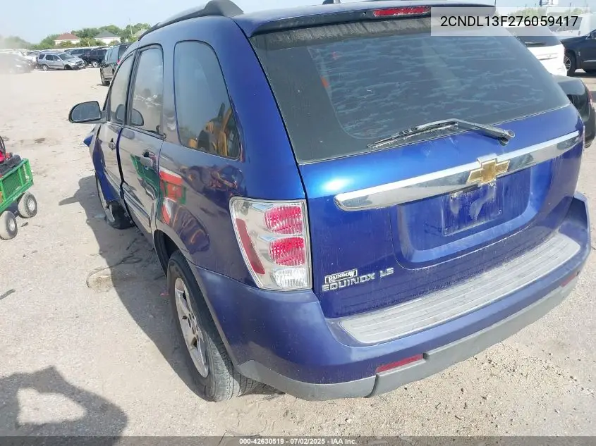 2007 Chevrolet Equinox Ls VIN: 2CNDL13F276059417 Lot: 42630519