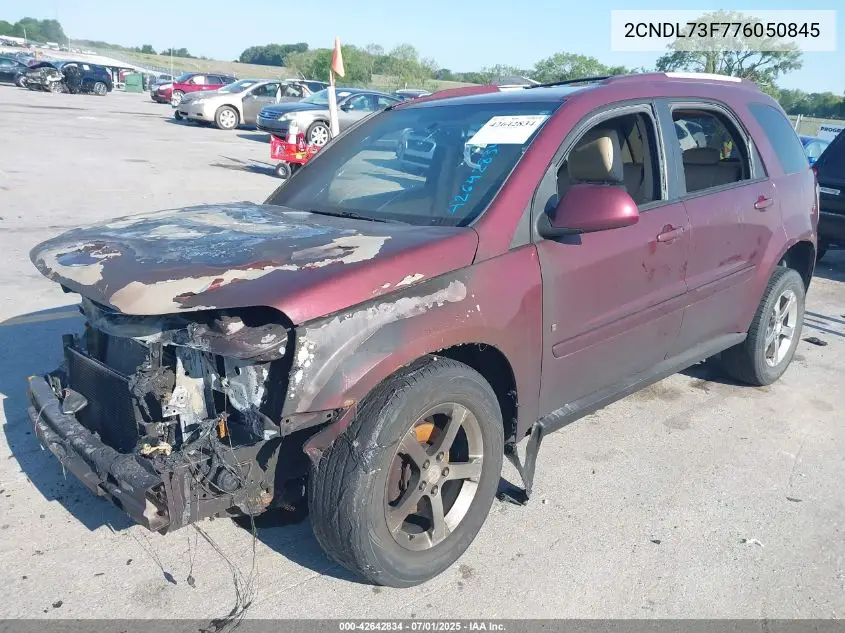 2007 Chevrolet Equinox Lt VIN: 2CNDL73F776050845 Lot: 42642834