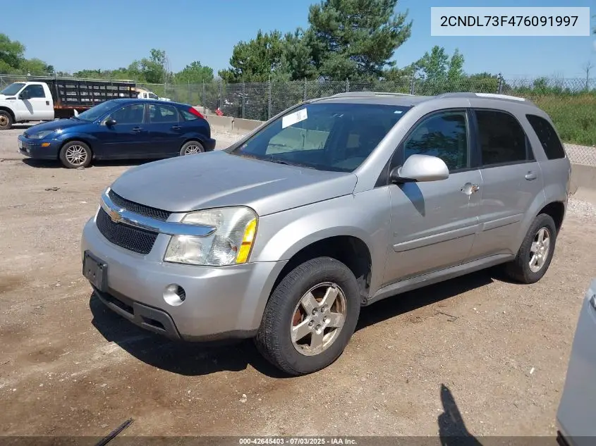 2007 Chevrolet Equinox Lt VIN: 2CNDL73F476091997 Lot: 42645403