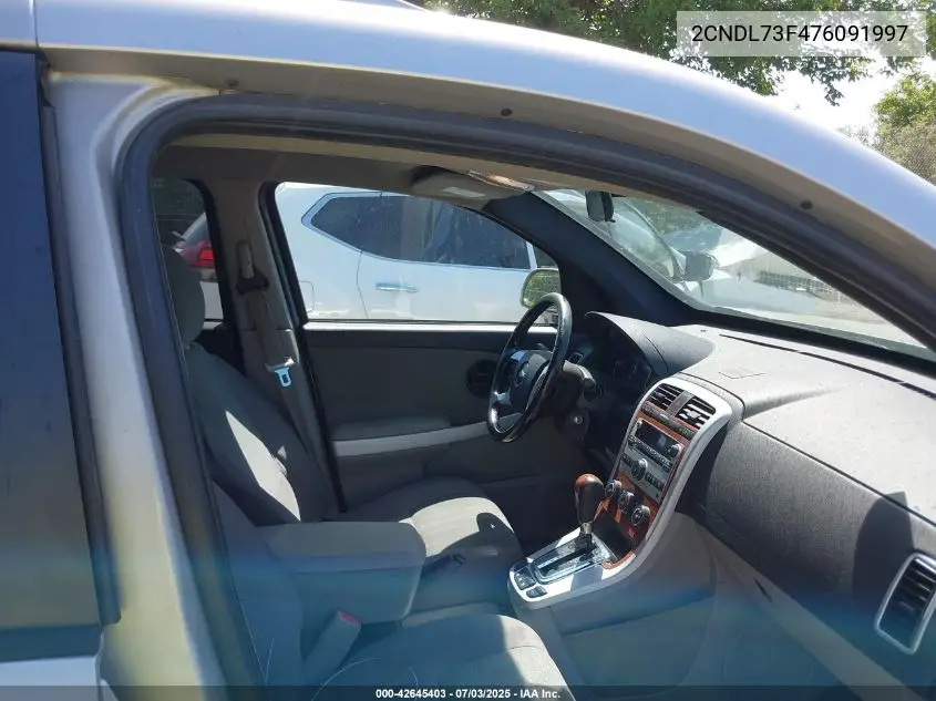 2007 Chevrolet Equinox Lt VIN: 2CNDL73F476091997 Lot: 42645403