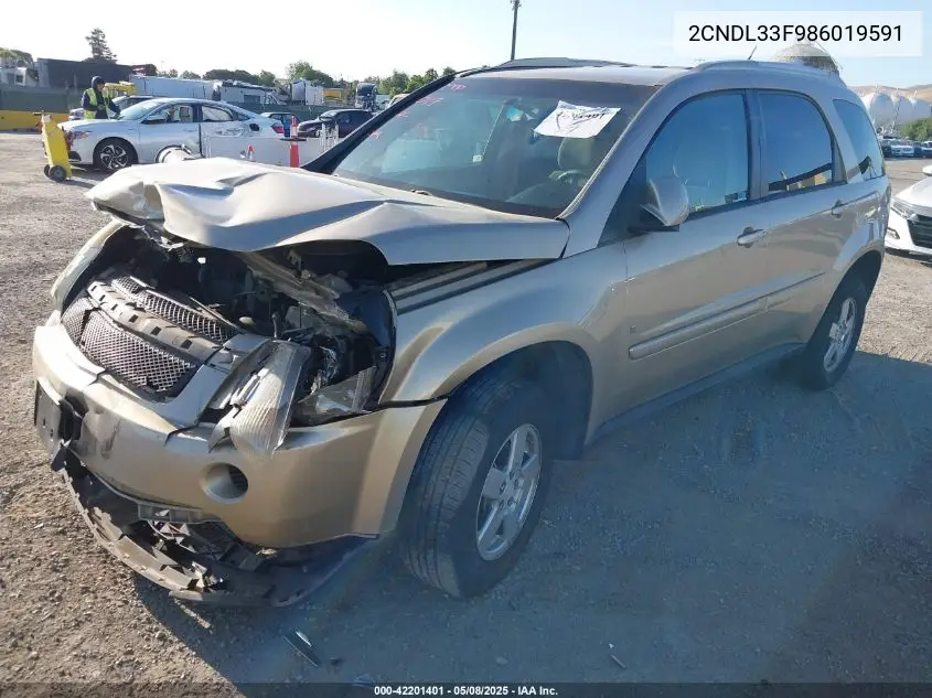 2008 Chevrolet Equinox Lt VIN: 2CNDL33F986019591 Lot: 42201401