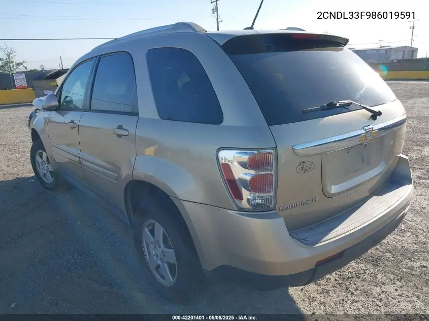 2008 Chevrolet Equinox Lt VIN: 2CNDL33F986019591 Lot: 42201401