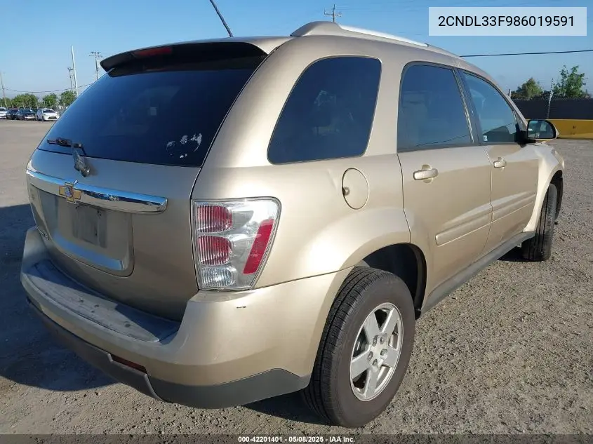 2008 Chevrolet Equinox Lt VIN: 2CNDL33F986019591 Lot: 42201401