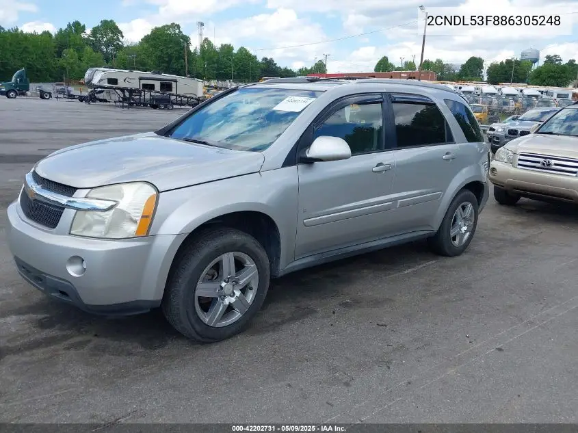 2008 Chevrolet Equinox Lt VIN: 2CNDL53F886305248 Lot: 42202731