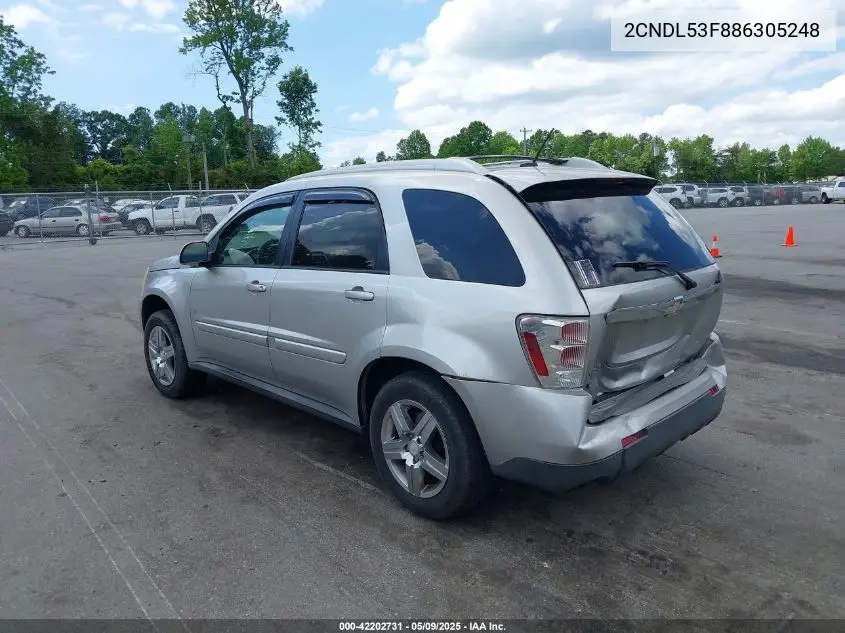 2008 Chevrolet Equinox Lt VIN: 2CNDL53F886305248 Lot: 42202731