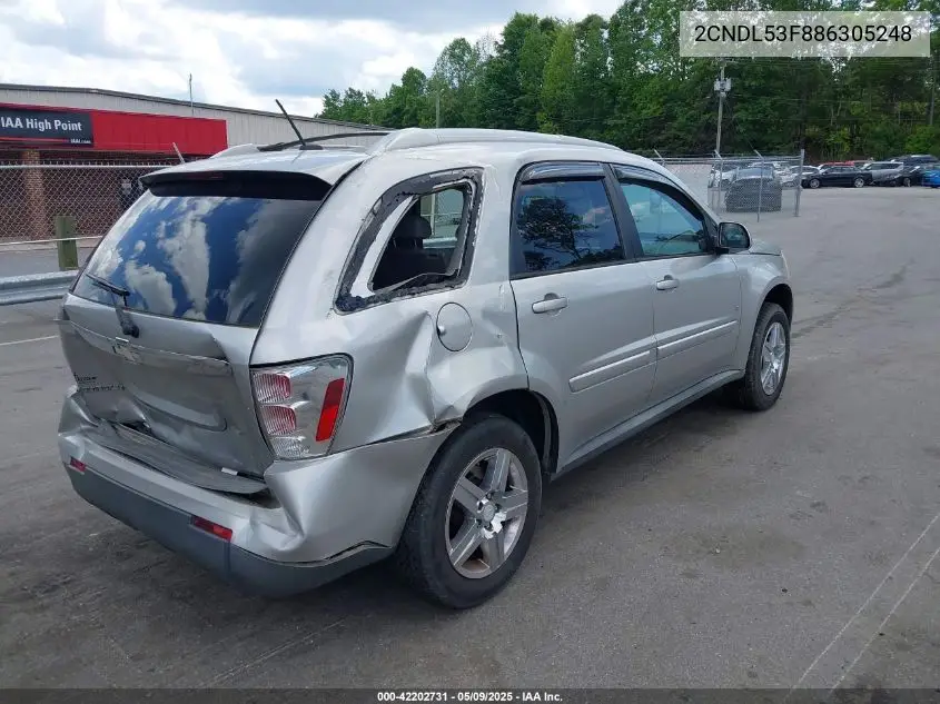 2008 Chevrolet Equinox Lt VIN: 2CNDL53F886305248 Lot: 42202731