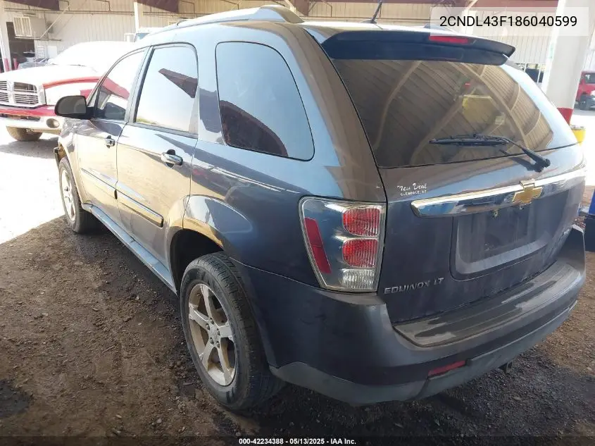 2008 Chevrolet Equinox Lt VIN: 2CNDL43F186040599 Lot: 42234388