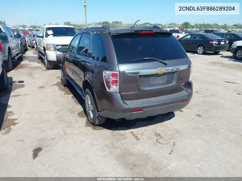 2008 Chevrolet Equinox Lt VIN: 2CNDL63F886289204 Lot: 42239820