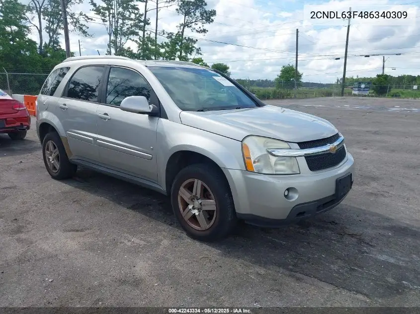 2008 Chevrolet Equinox Lt VIN: 2CNDL63F486340309 Lot: 42243334