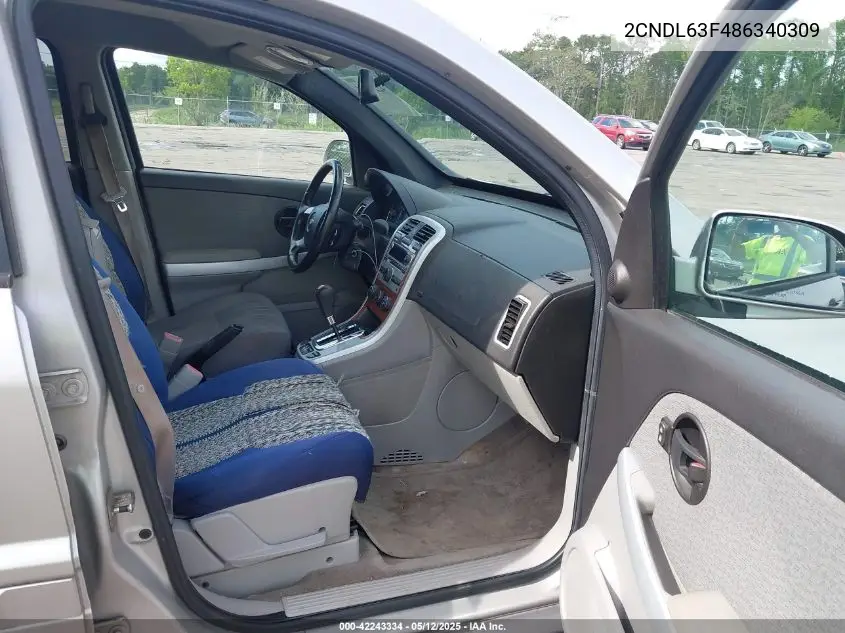 2008 Chevrolet Equinox Lt VIN: 2CNDL63F486340309 Lot: 42243334