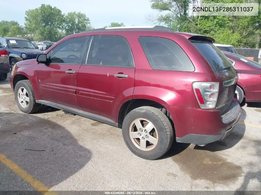 2008 Chevrolet Equinox Ls VIN: 2CNDL13F286311037 Lot: 42246265
