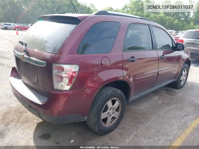 2008 Chevrolet Equinox Ls VIN: 2CNDL13F286311037 Lot: 42246265