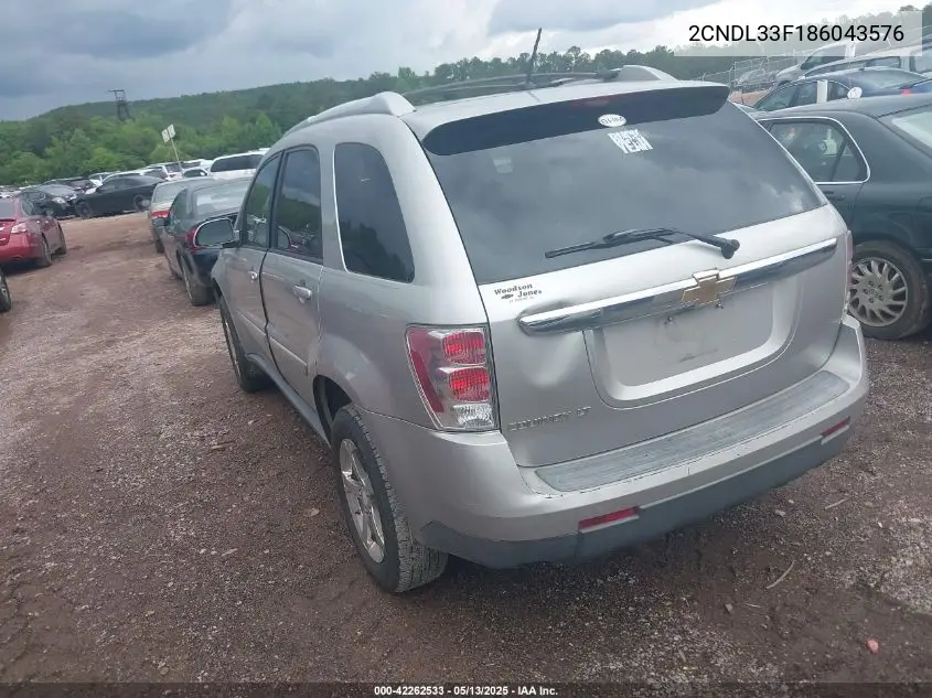 2008 Chevrolet Equinox Lt VIN: 2CNDL33F186043576 Lot: 42262533