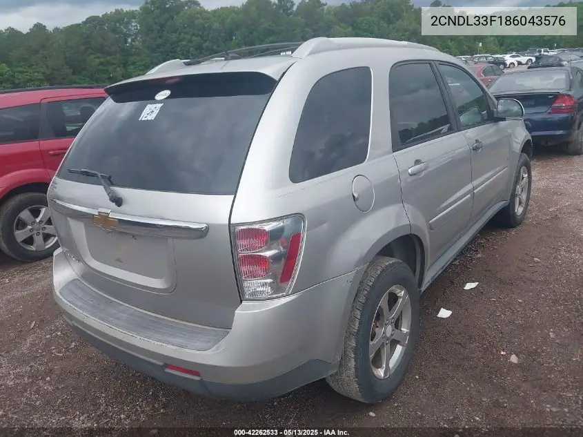 2008 Chevrolet Equinox Lt VIN: 2CNDL33F186043576 Lot: 42262533