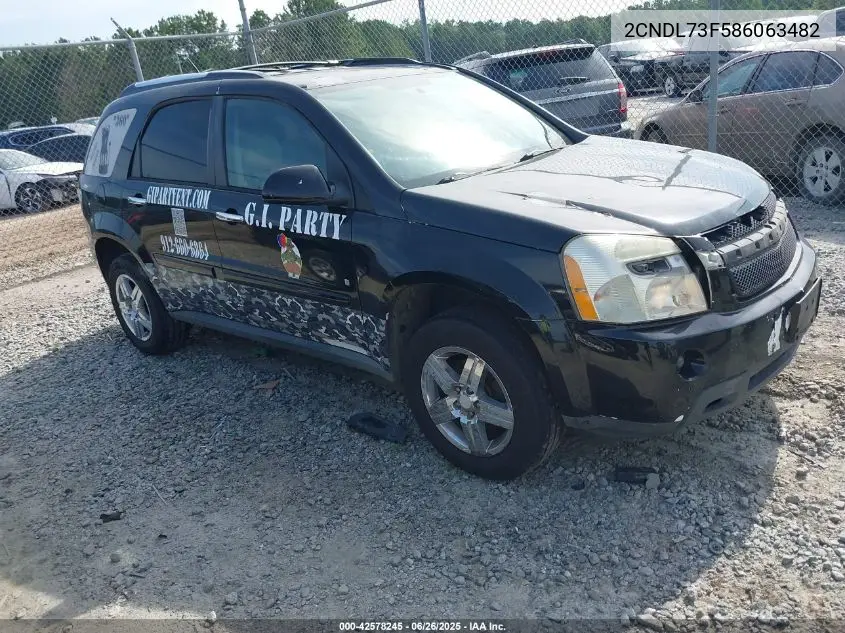2008 Chevrolet Equinox Ltz VIN: 2CNDL73F586063482 Lot: 42578245