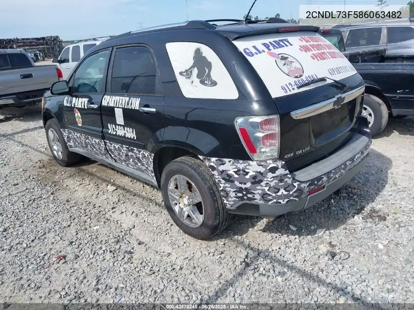 2008 Chevrolet Equinox Ltz VIN: 2CNDL73F586063482 Lot: 42578245