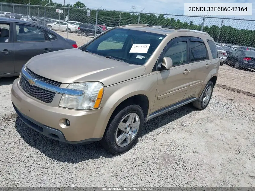 2008 Chevrolet Equinox Lt VIN: 2CNDL33F686042164 Lot: 42599442