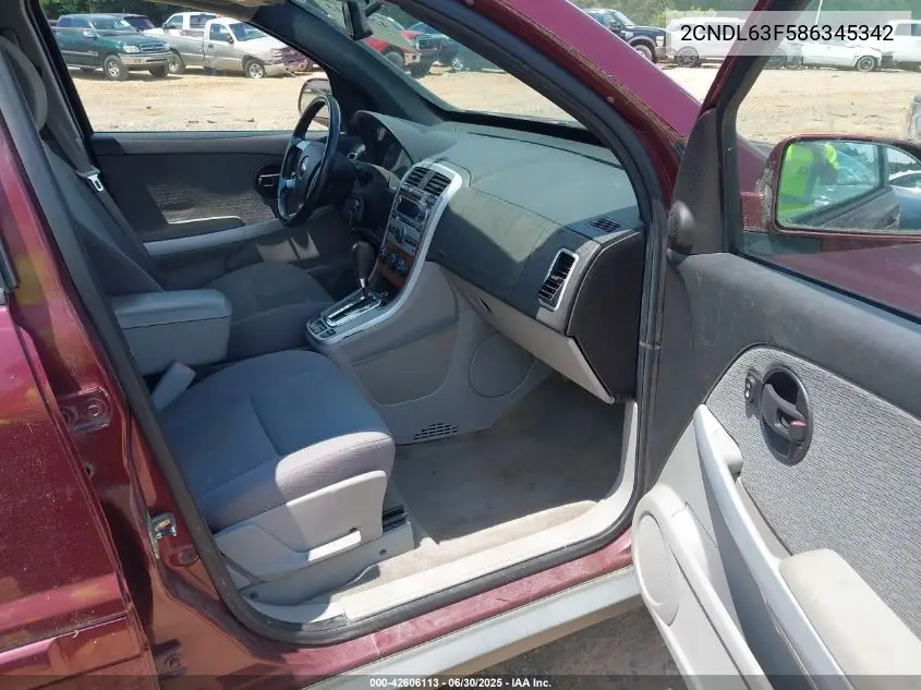 2008 Chevrolet Equinox Lt VIN: 2CNDL63F586345342 Lot: 42606113