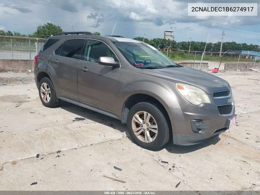 2011 Chevrolet Equinox 1Lt VIN: 2CNALDEC1B6274917 Lot: 42617485