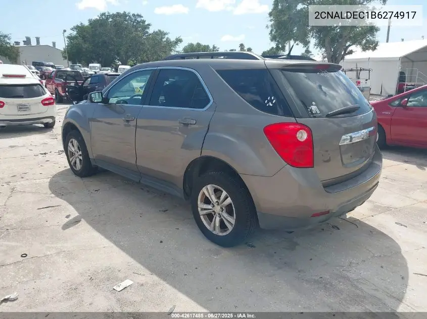 2011 Chevrolet Equinox 1Lt VIN: 2CNALDEC1B6274917 Lot: 42617485