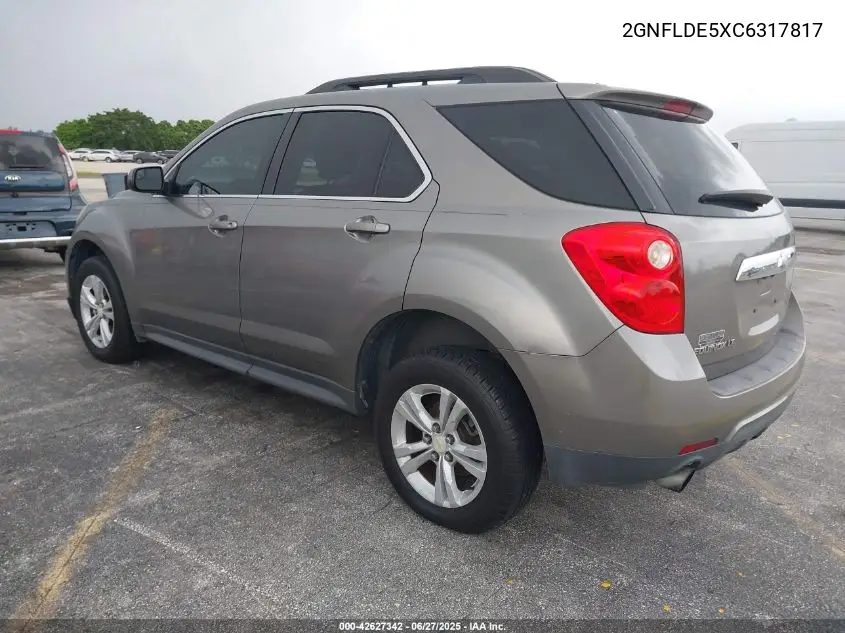 2012 Chevrolet Equinox 1Lt VIN: 2GNFLDE5XC6317817 Lot: 42627342