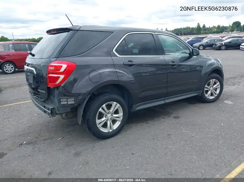 2016 Chevrolet Equinox Ls VIN: 2GNFLEEK5G6230876 Lot: 42559117