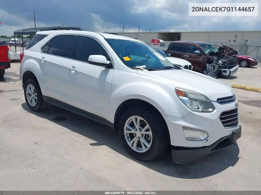 2016 Chevrolet Equinox Lt VIN: 2GNALCEK7G1144657 Lot: 42609776