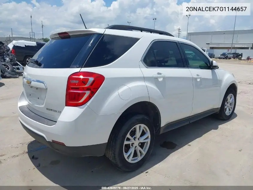 2016 Chevrolet Equinox Lt VIN: 2GNALCEK7G1144657 Lot: 42609776