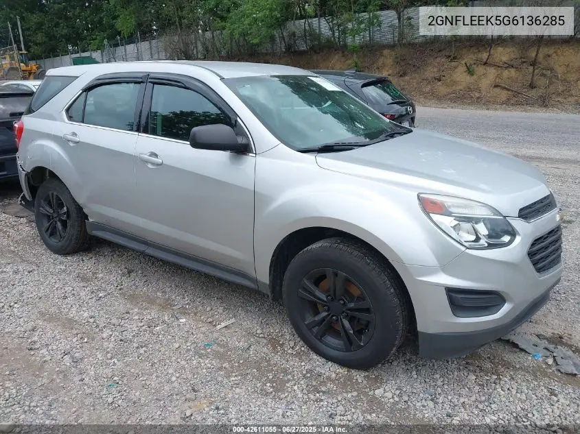 2016 Chevrolet Equinox Ls VIN: 2GNFLEEK5G6136285 Lot: 42611055