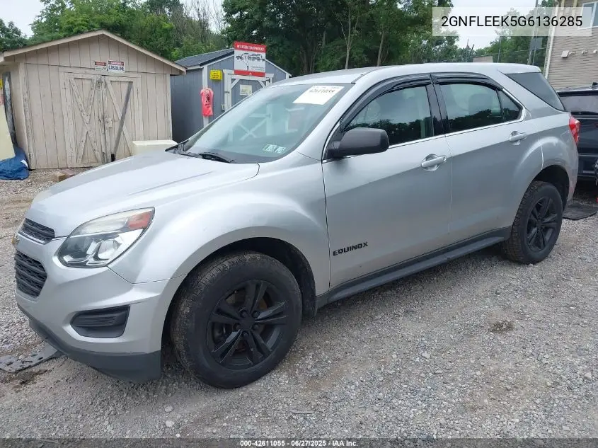 2016 Chevrolet Equinox Ls VIN: 2GNFLEEK5G6136285 Lot: 42611055