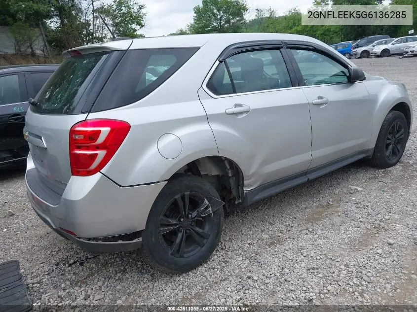 2016 Chevrolet Equinox Ls VIN: 2GNFLEEK5G6136285 Lot: 42611055
