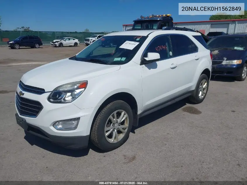 2017 Chevrolet Equinox Lt VIN: 2GNALCEK0H1562849 Lot: 42781454