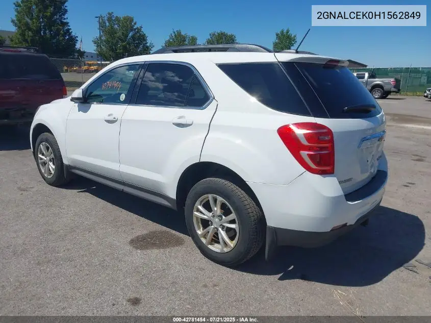 2017 Chevrolet Equinox Lt VIN: 2GNALCEK0H1562849 Lot: 42781454