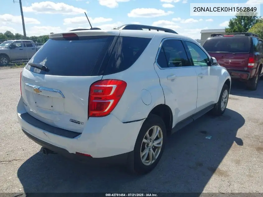 2017 Chevrolet Equinox Lt VIN: 2GNALCEK0H1562849 Lot: 42781454