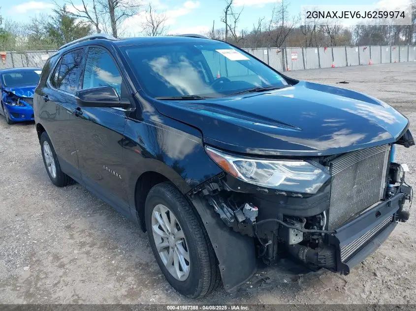 2018 Chevrolet Equinox Lt VIN: 2GNAXJEV6J6259974 Lot: 41987388