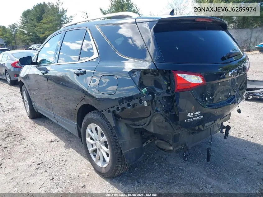 2018 Chevrolet Equinox Lt VIN: 2GNAXJEV6J6259974 Lot: 41987388