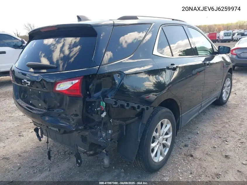 2018 Chevrolet Equinox Lt VIN: 2GNAXJEV6J6259974 Lot: 41987388
