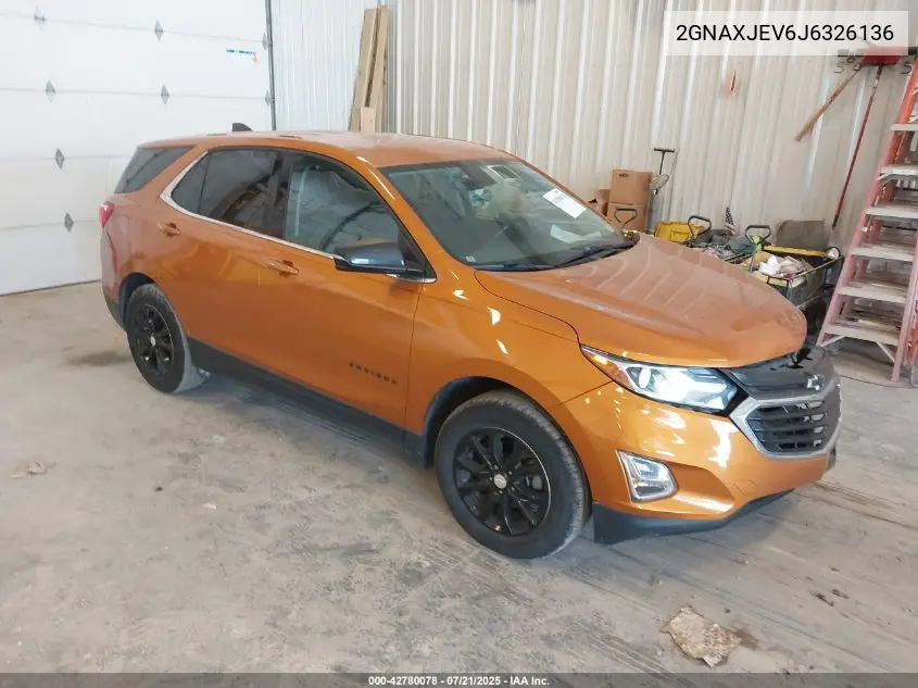 2018 Chevrolet Equinox Lt VIN: 2GNAXJEV6J6326136 Lot: 42780078