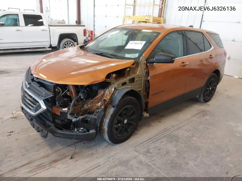 2018 Chevrolet Equinox Lt VIN: 2GNAXJEV6J6326136 Lot: 42780078