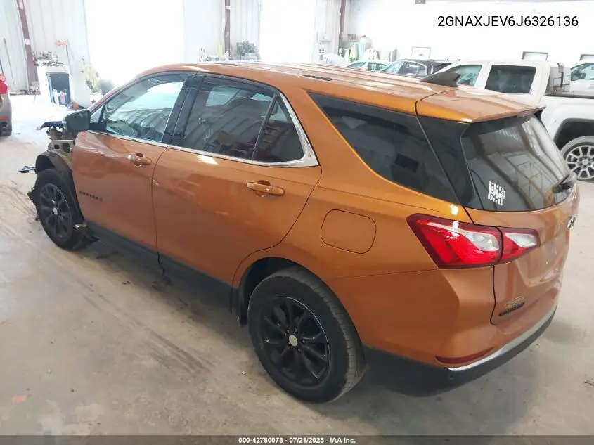 2018 Chevrolet Equinox Lt VIN: 2GNAXJEV6J6326136 Lot: 42780078