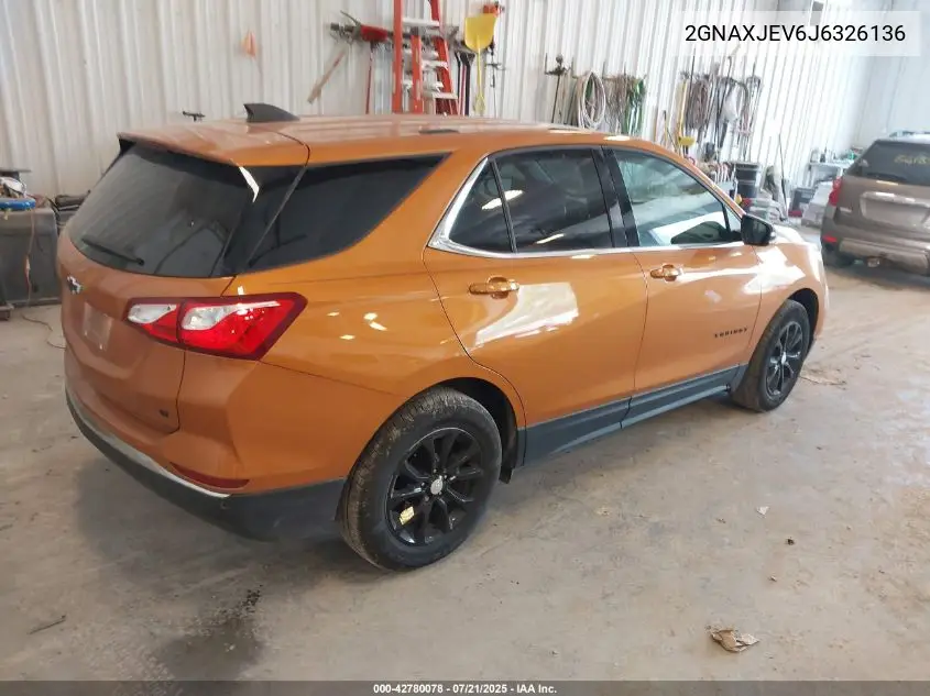 2018 Chevrolet Equinox Lt VIN: 2GNAXJEV6J6326136 Lot: 42780078