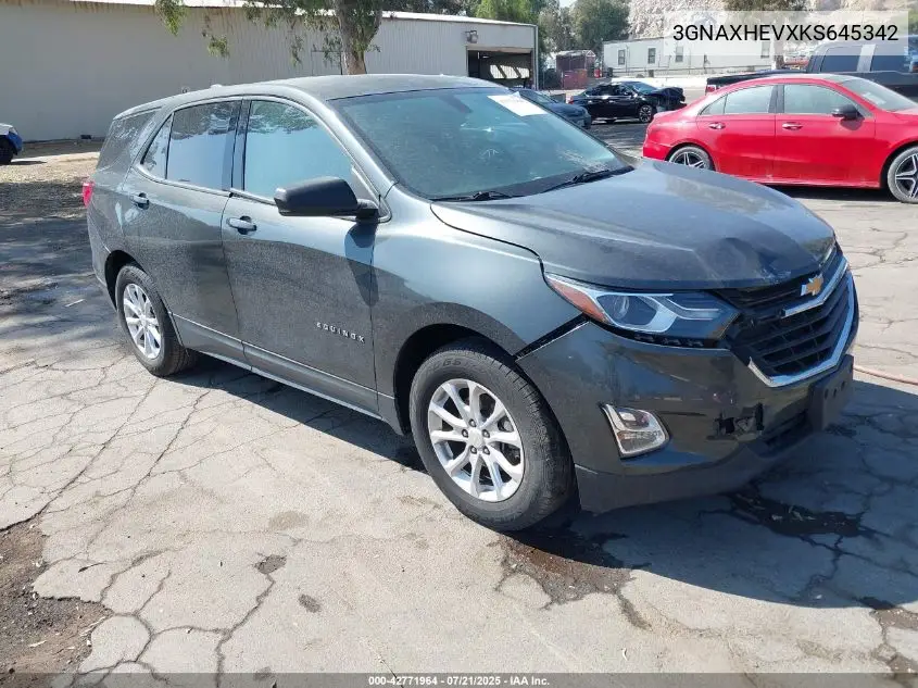 2019 Chevrolet Equinox Ls VIN: 3GNAXHEVXKS645342 Lot: 42771964