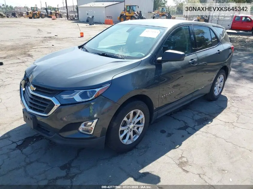 2019 Chevrolet Equinox Ls VIN: 3GNAXHEVXKS645342 Lot: 42771964