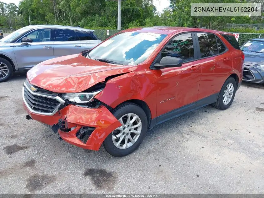 2020 Chevrolet Equinox Fwd Ls VIN: 2GNAXHEV4L6162204 Lot: 42798316