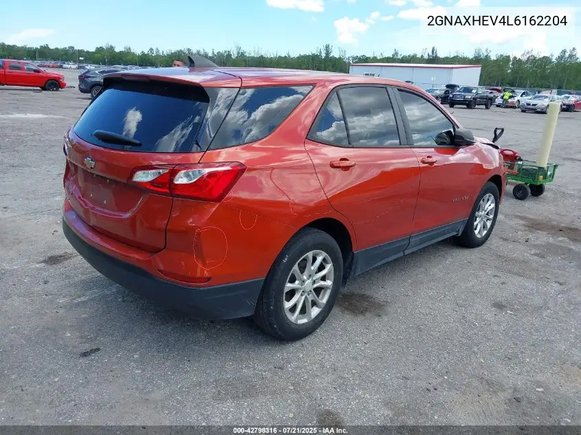 2020 Chevrolet Equinox Fwd Ls VIN: 2GNAXHEV4L6162204 Lot: 42798316