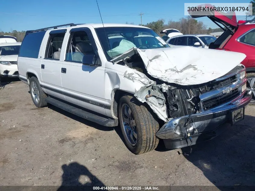 1999 Chevrolet Suburban 1500 Lt VIN: 3GNFK16R8XG184794 Lot: 41430946