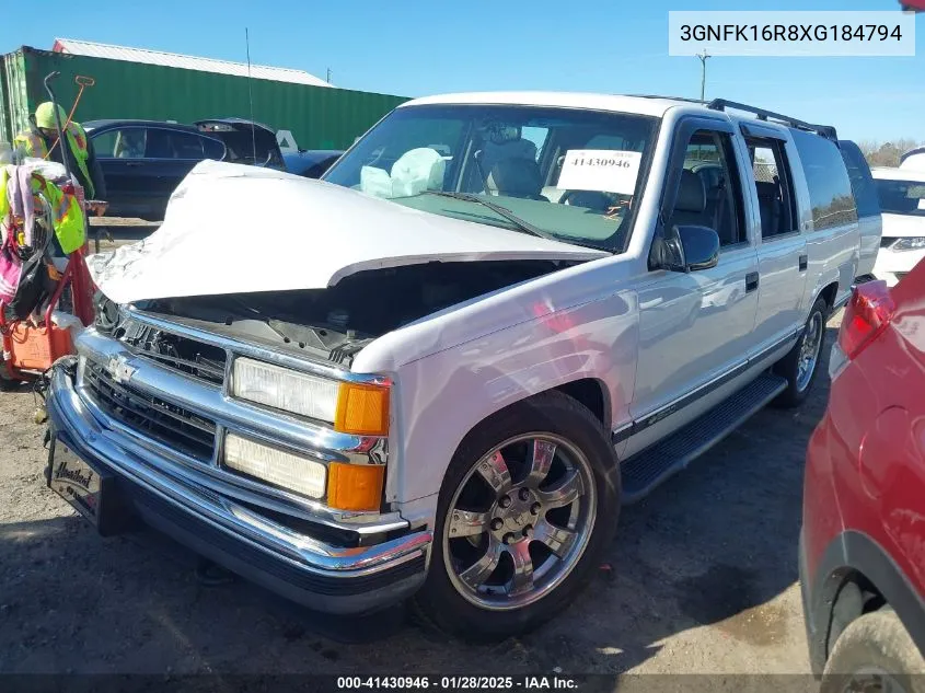 1999 Chevrolet Suburban 1500 Lt VIN: 3GNFK16R8XG184794 Lot: 41430946